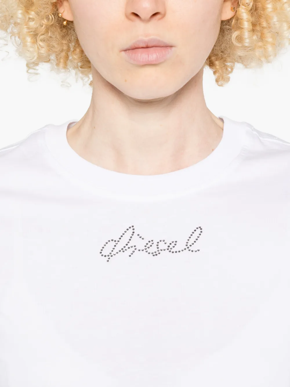 Diesel T-shirt met korte mouwen en logo Wit