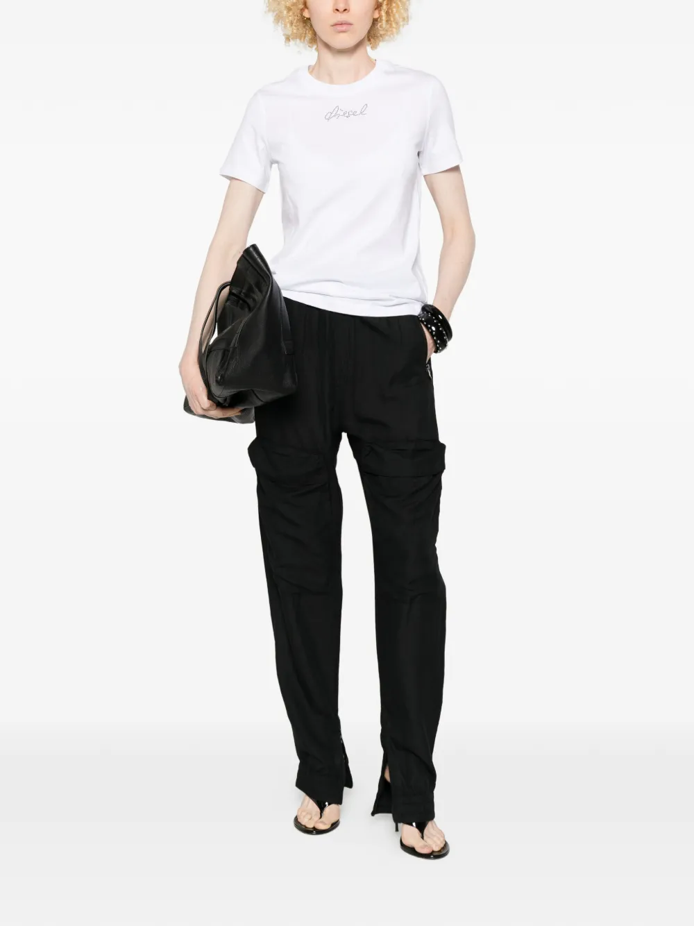 Diesel T-shirt met korte mouwen en logo Wit