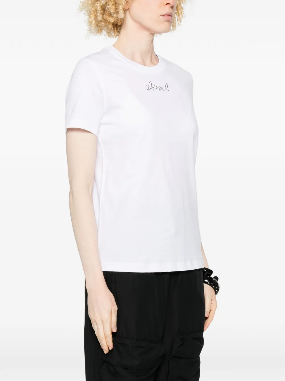 Diesel T-shirt met korte mouwen en logo Wit