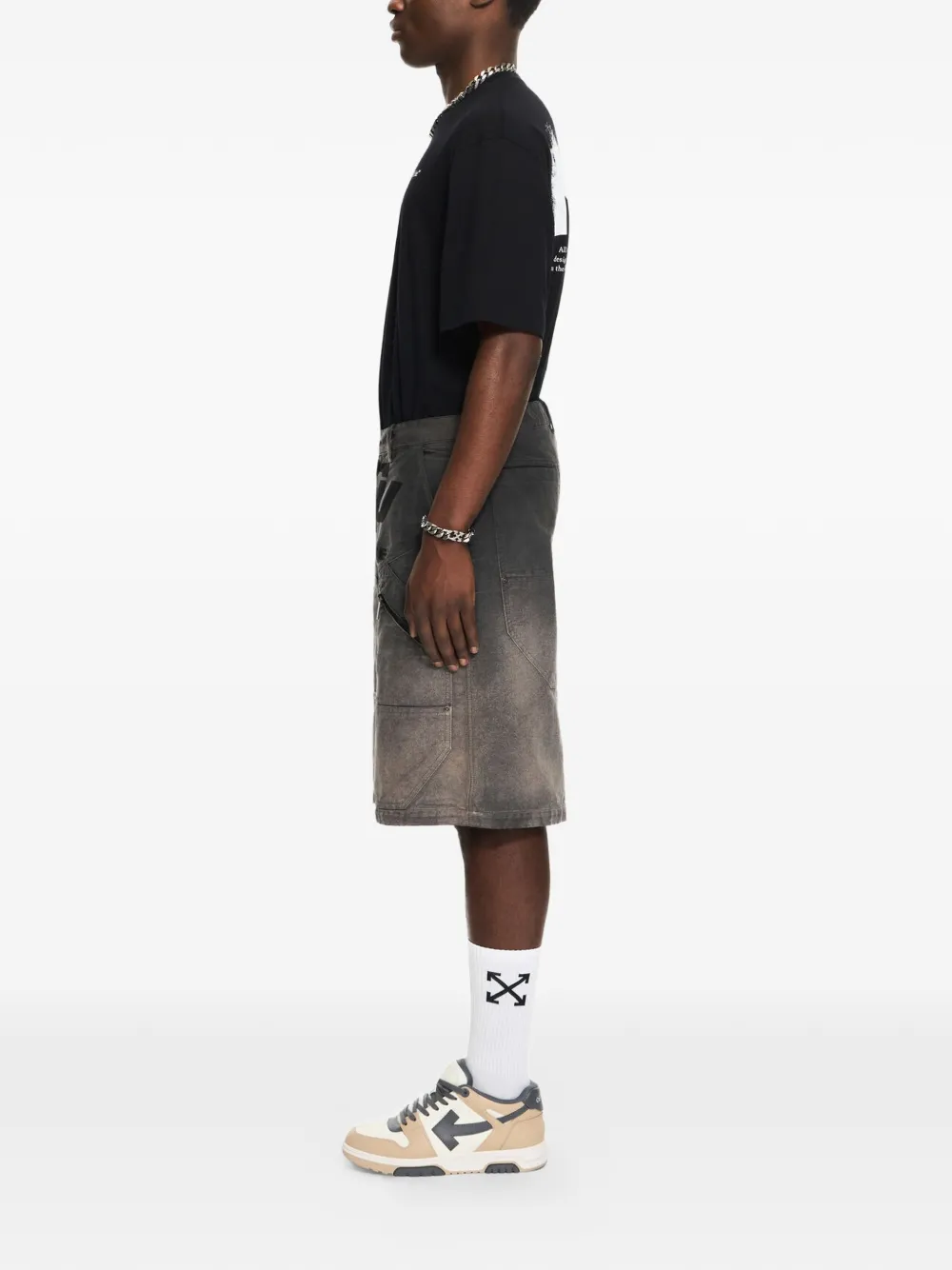 Off-White Shorts met logoprint Grijs