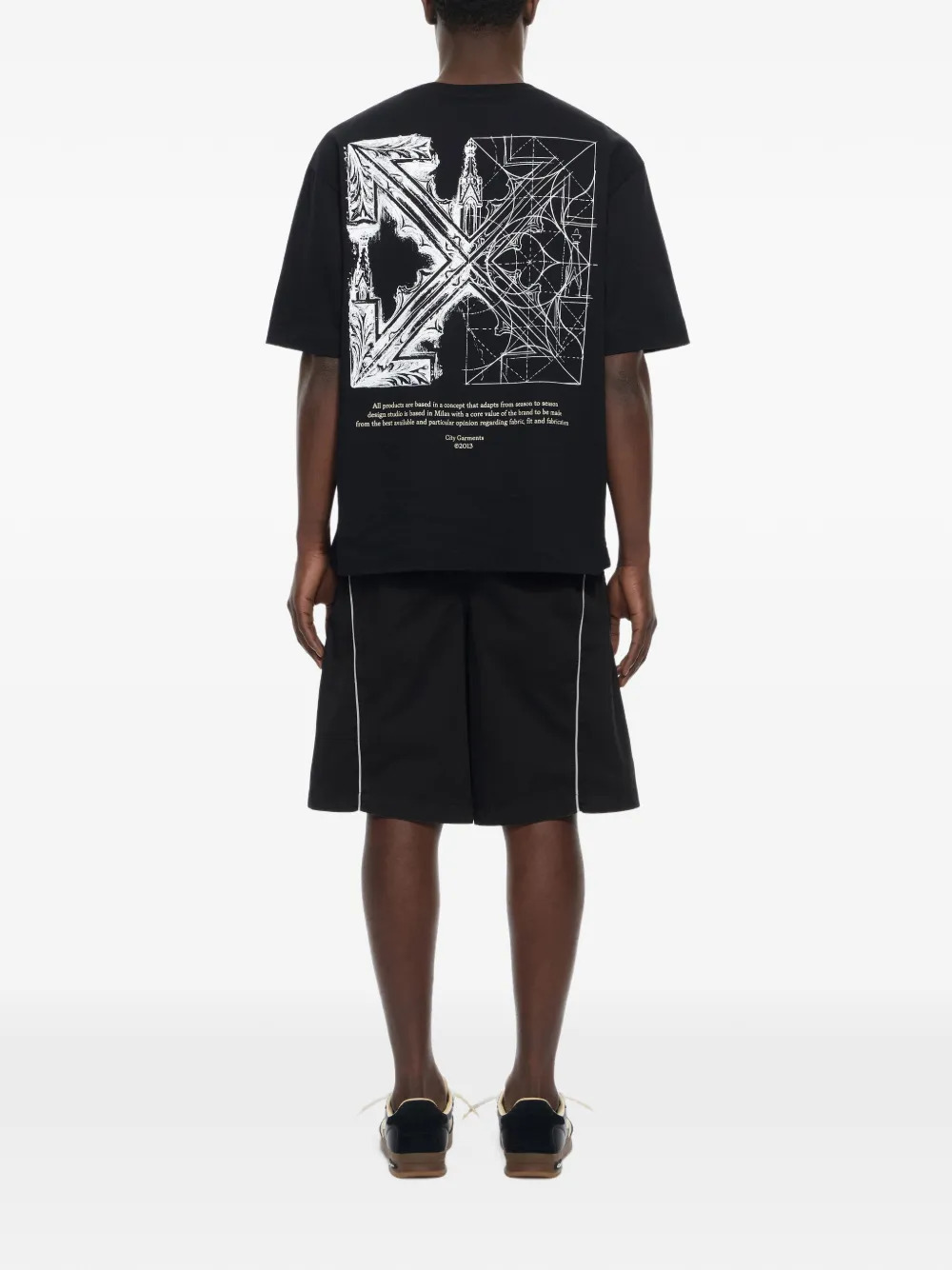 Off-White Shorts met logoprint Zwart