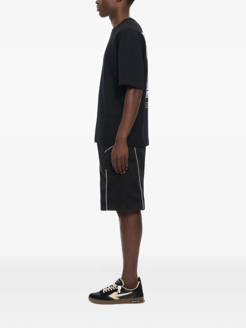 Off-White Shorts met logoprint Zwart