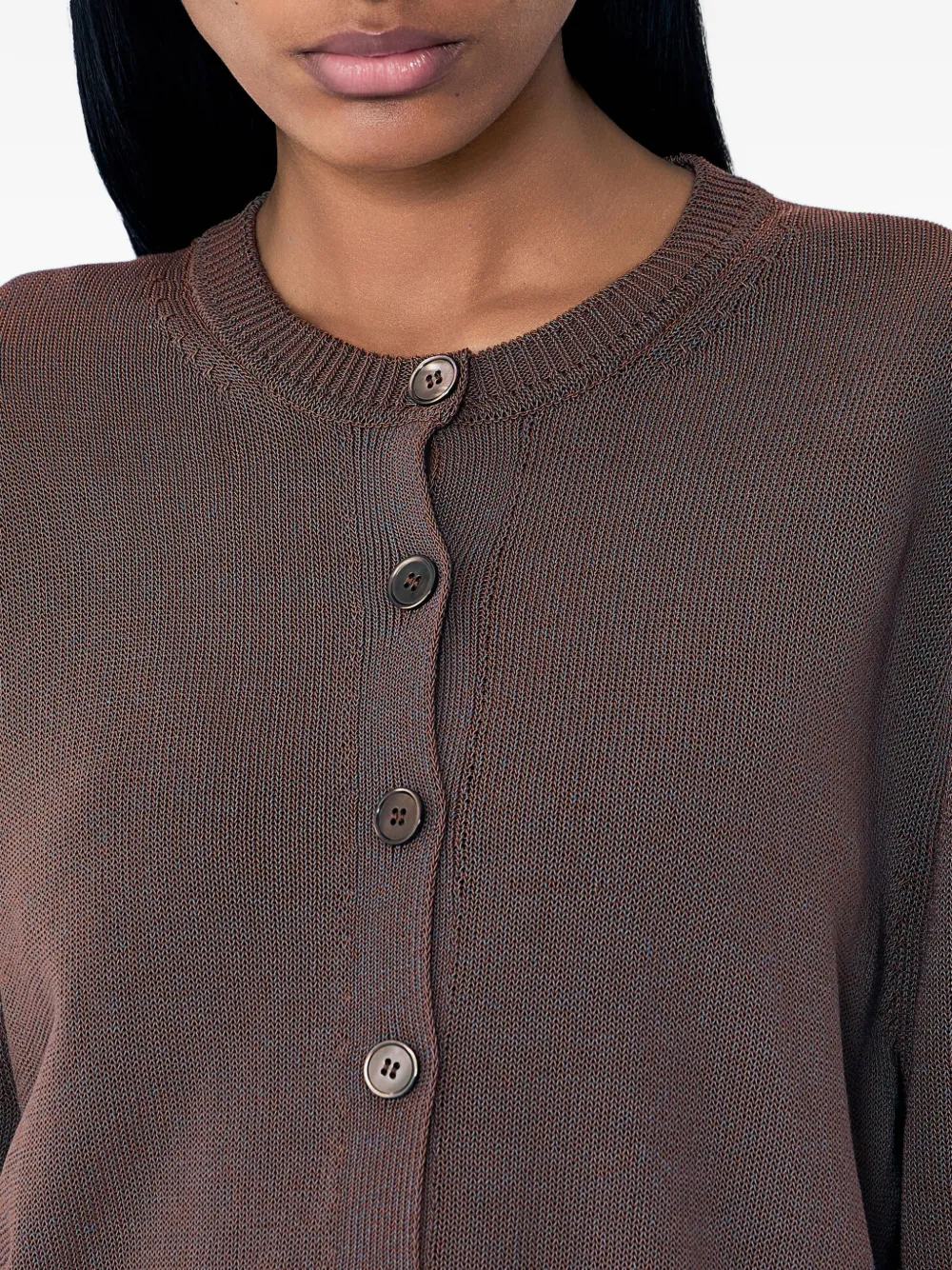 OUR LEGACY Button-up vest met microdetail Bruin