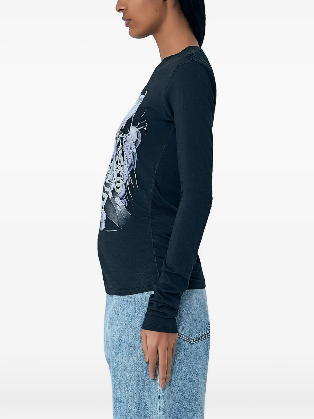 OUR LEGACY Strain Slim T-shirt met lange mouwen Zwart