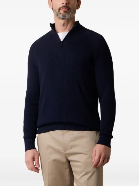 Brooks Brothers Gerippter Cardigan mit Reißverschluss