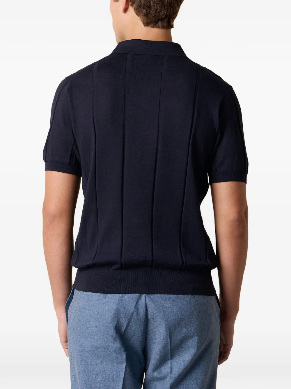 Brooks Brothers Geribbeld poloshirt Blauw
