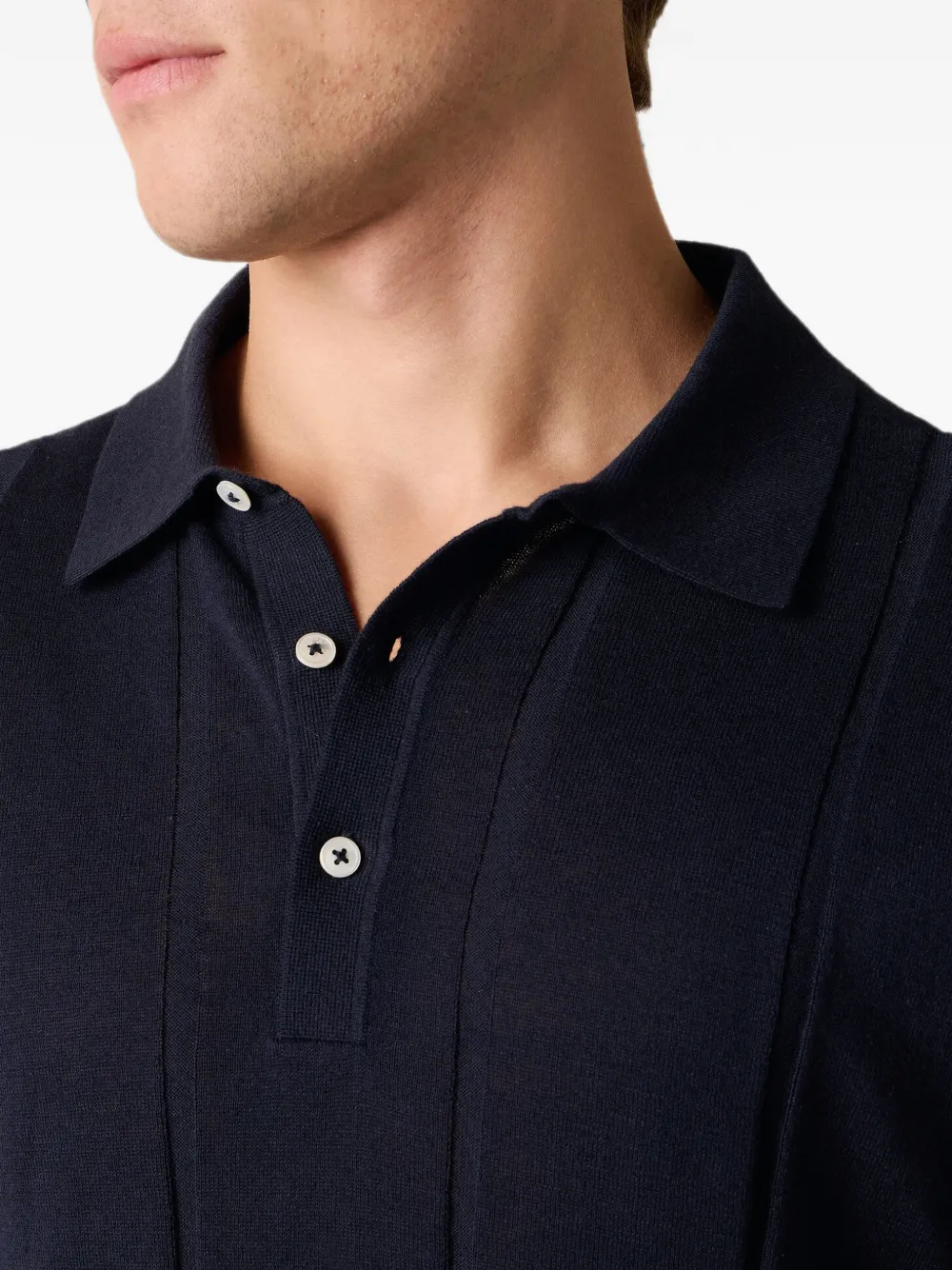 Brooks Brothers Geribbeld poloshirt Blauw
