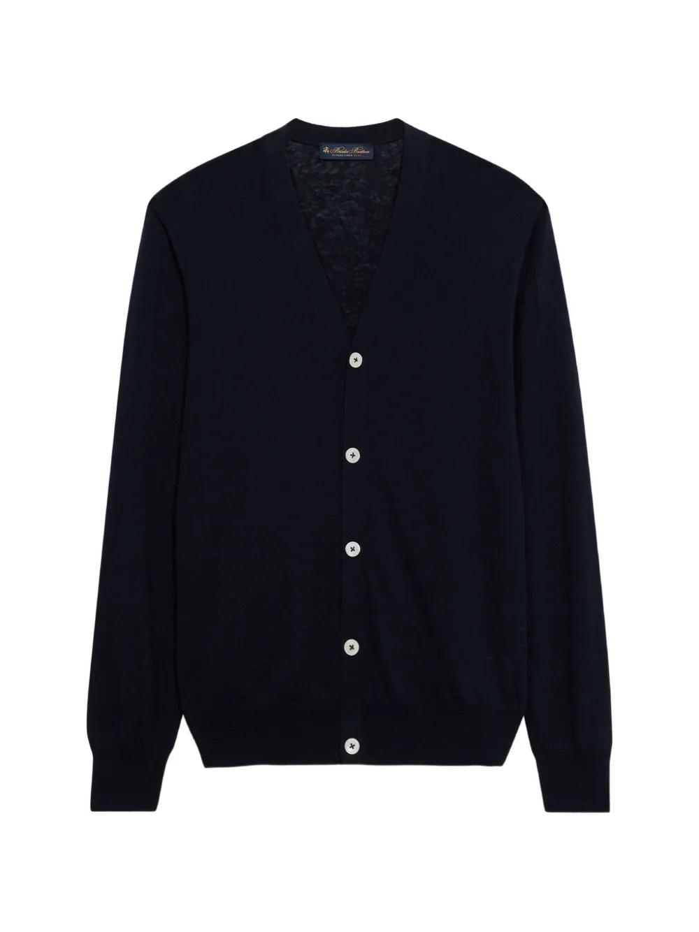 Brooks Brothers Cardigan a coste con scollo a V - Blu