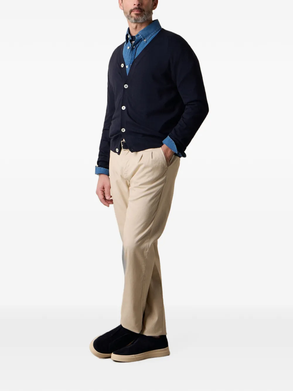 Brooks Brothers Geribbeld vest Blauw