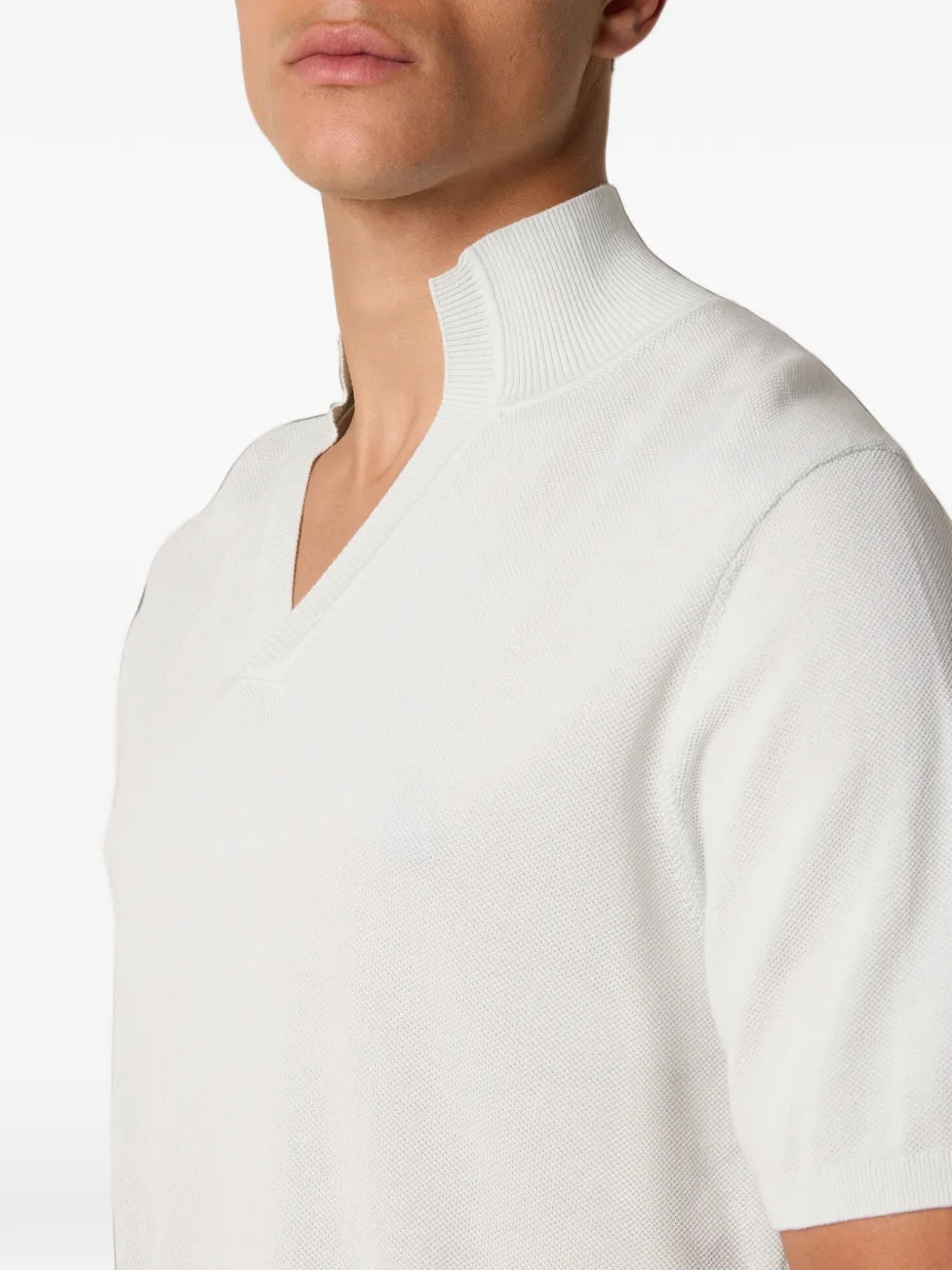 Brooks Brothers T-shirt met open kraag Wit