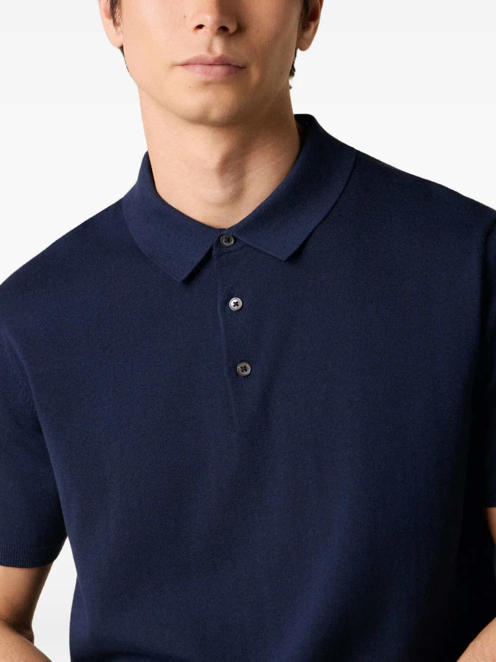 Brooks Brothers Gebreid poloshirt met knoopsluiting Blauw