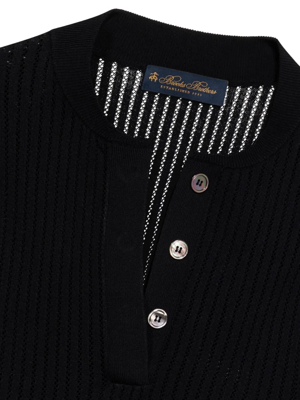  Brooks Brothers Pointelle-knit Top - Black 