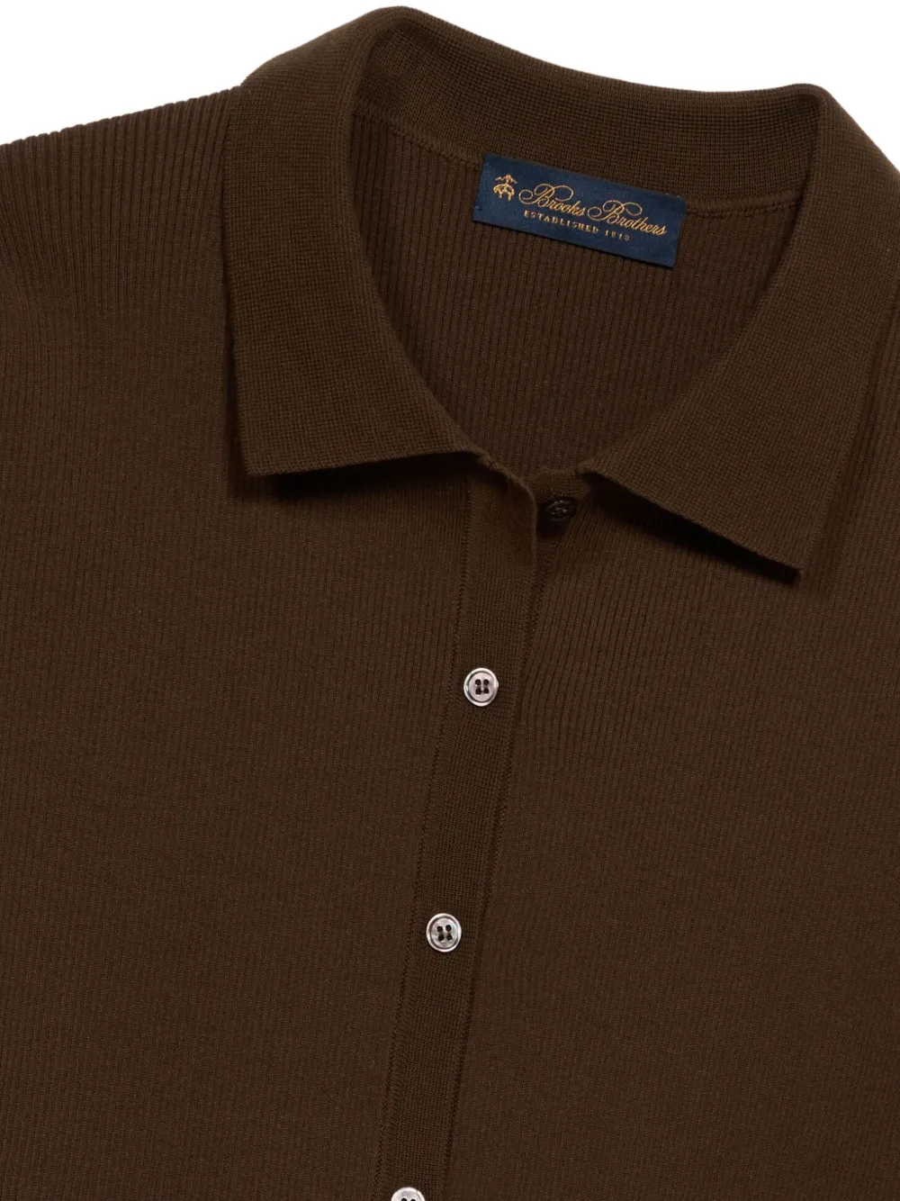 Brooks Brothers Ribgebreide blouse Bruin