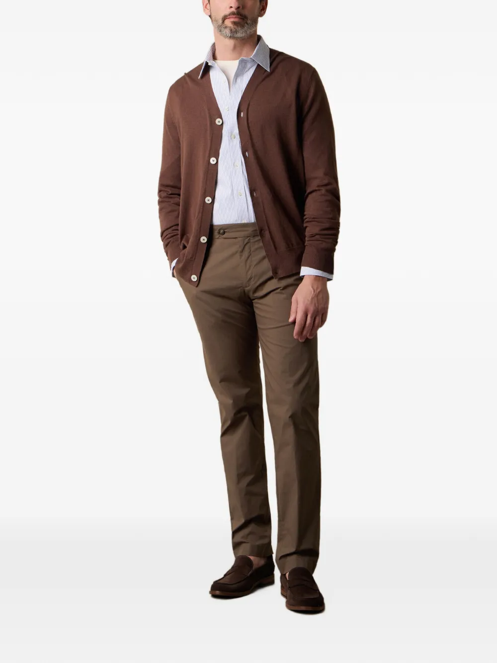 Brooks Brothers Geribbeld vest Bruin