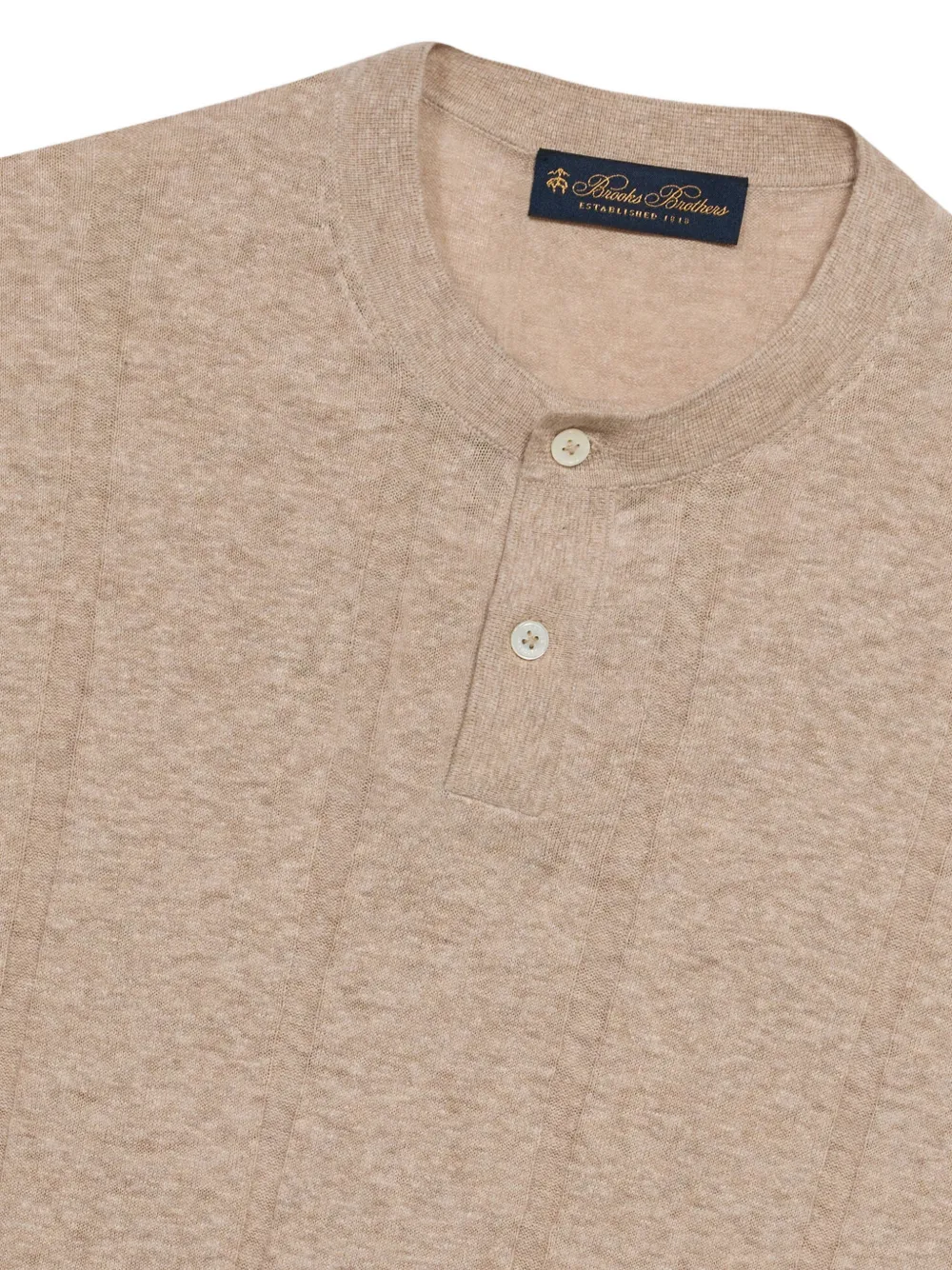 Brooks Brothers Geribbeld T-shirt Beige