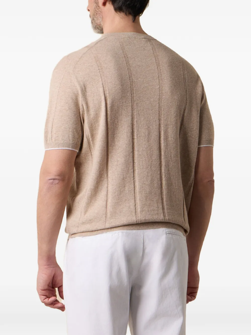Brooks Brothers Geribbeld T-shirt Beige