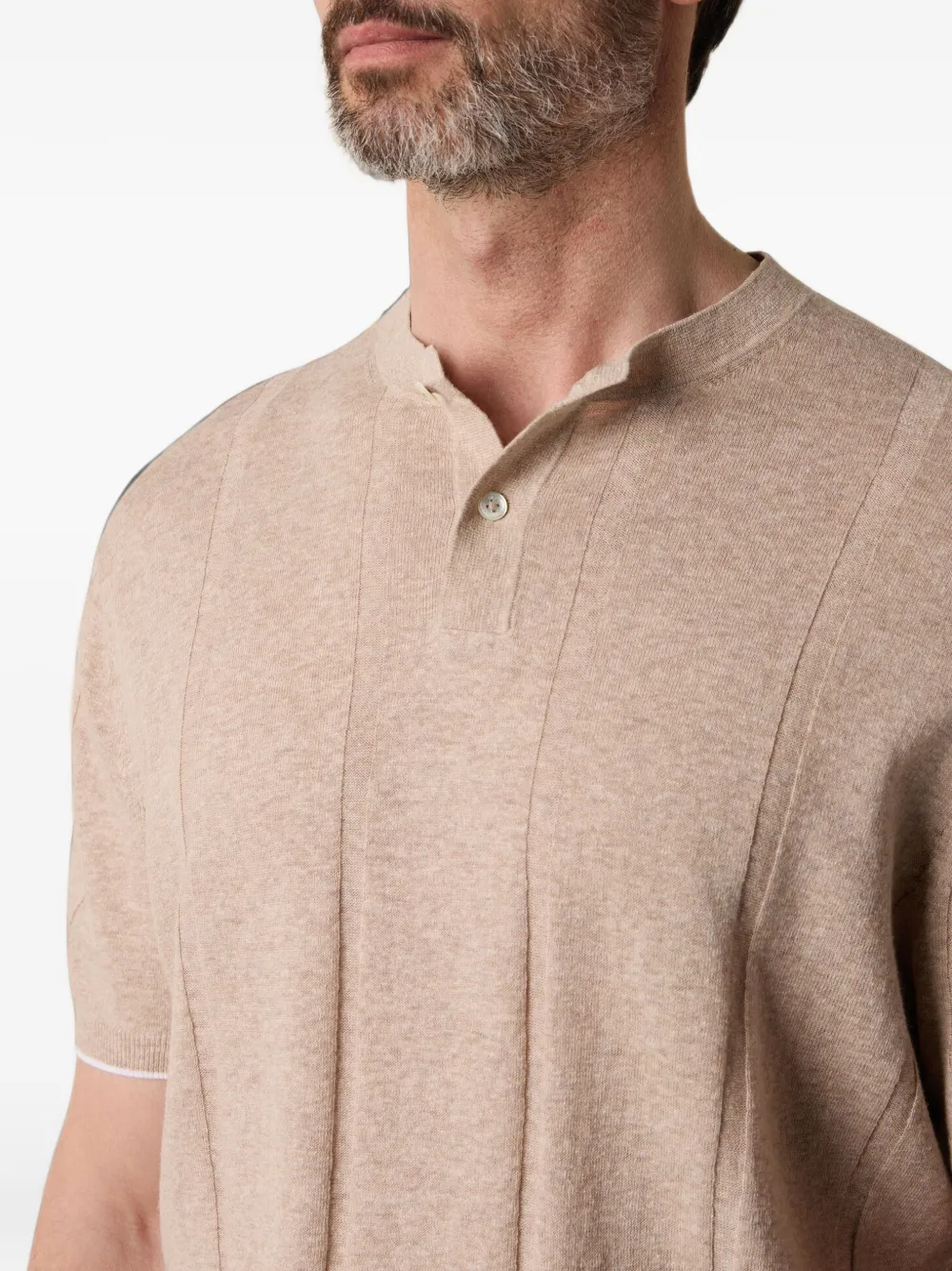 Brooks Brothers Geribbeld T-shirt Beige