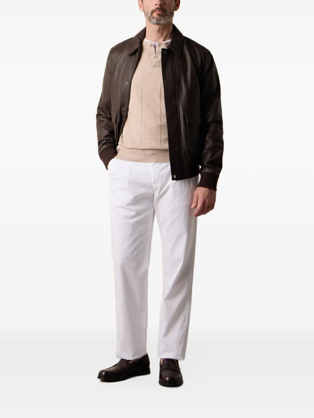 Brooks Brothers Geribbeld T-shirt Beige