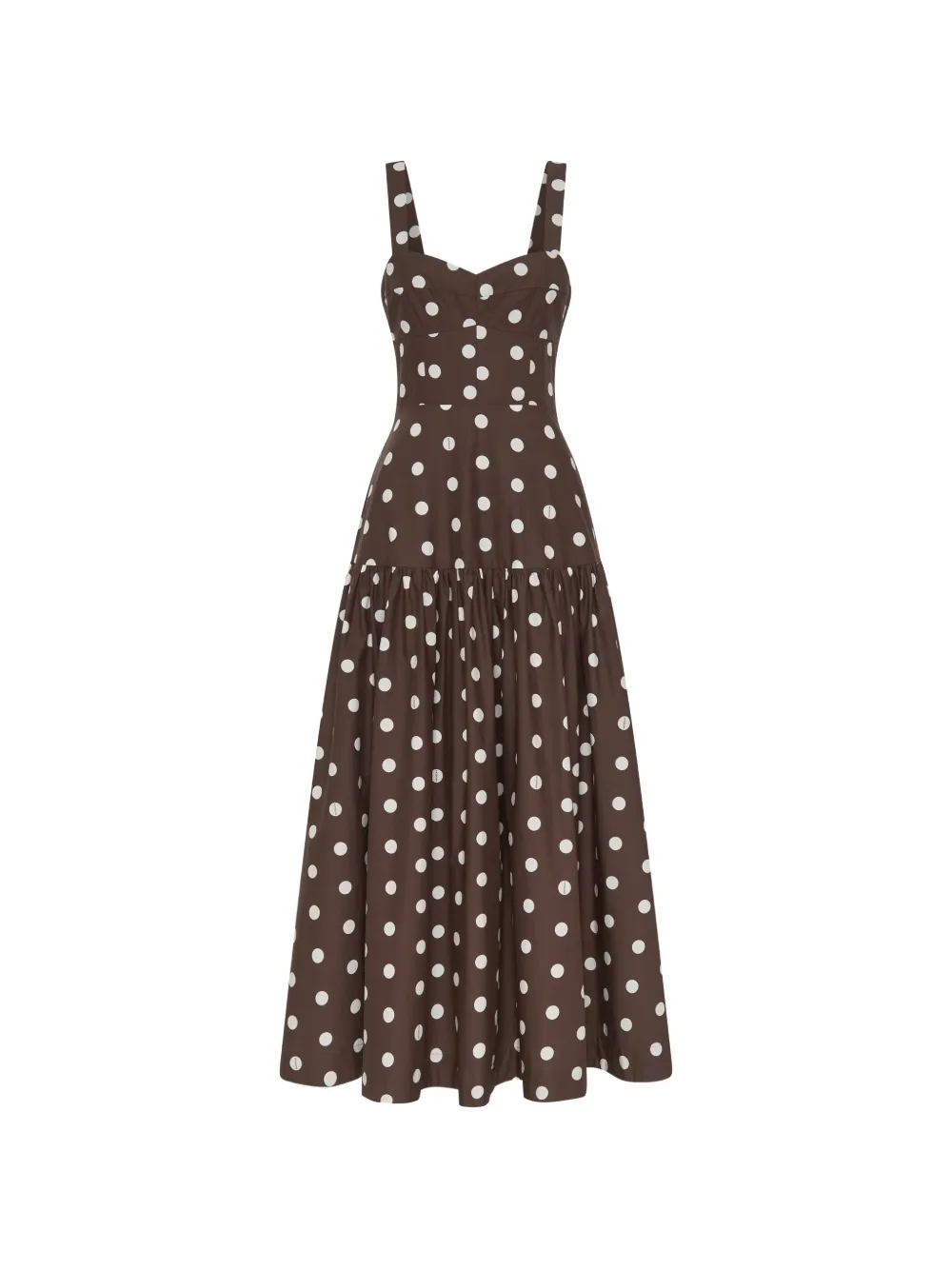 Nicholas Valeria polka dot midi dress - Marrone