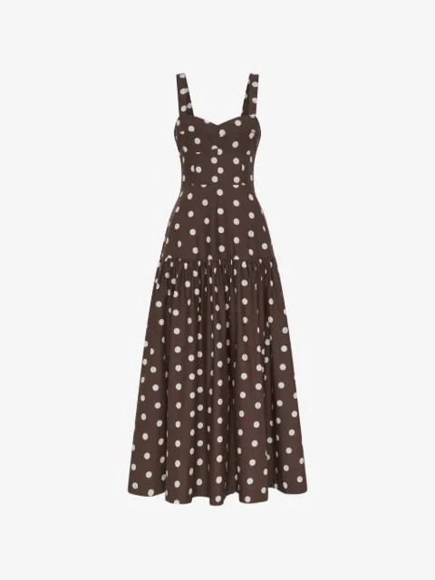 Nicholas Valeria dress - mocha polka-dot