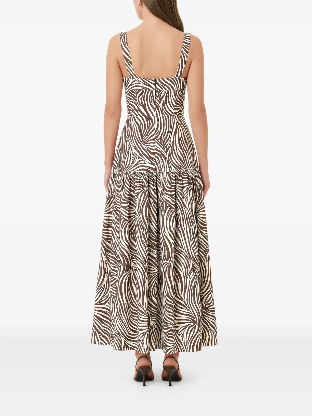 Nicholas Valeria jurk met striata-print Bruin