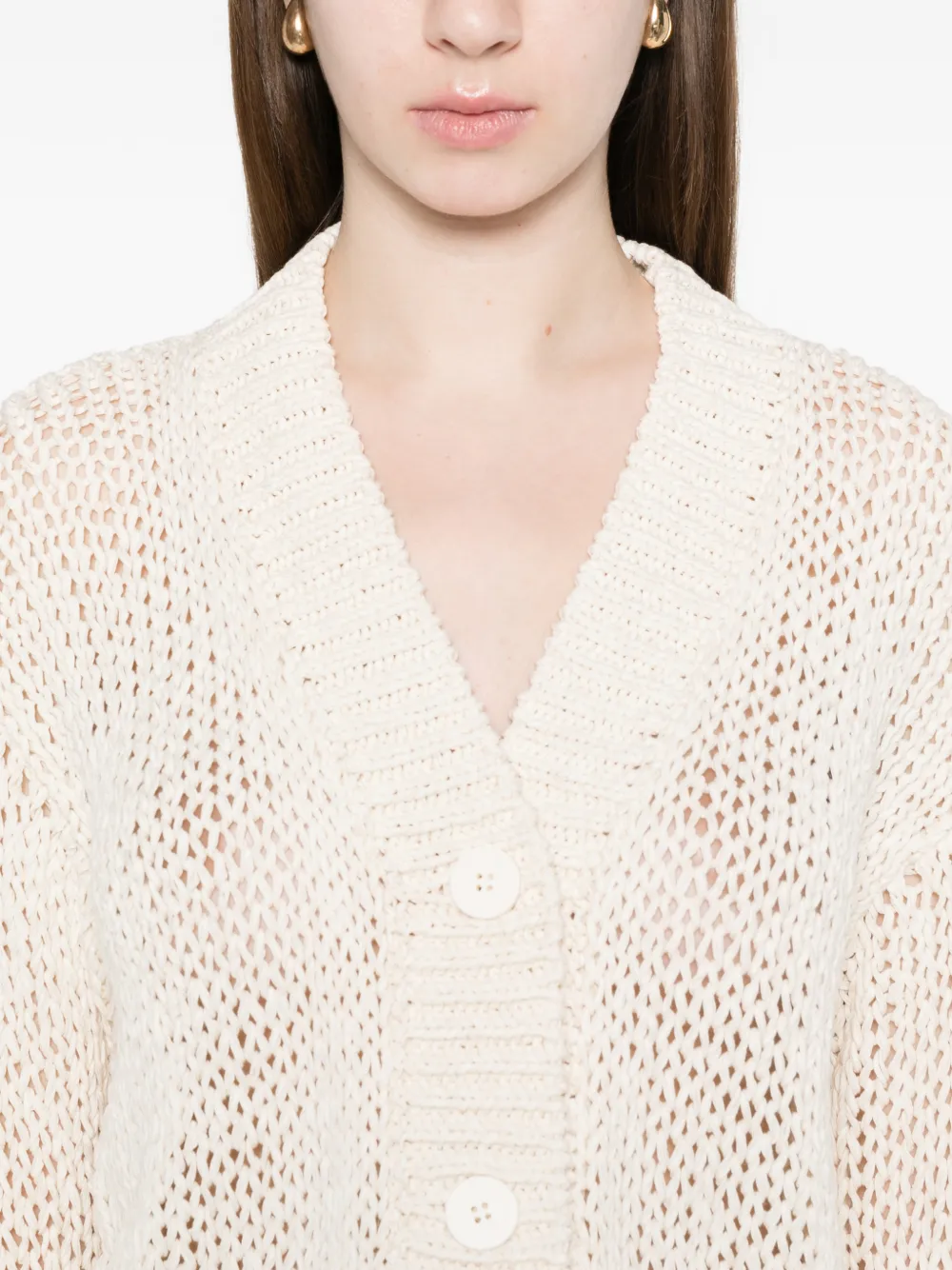 Roberto Collina Vest met V-hals Beige