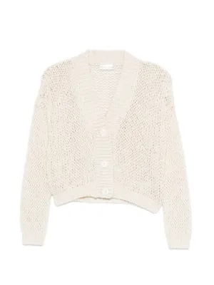 CFCL Lattice Cropped Cardigan | Grey | FARFETCH ID