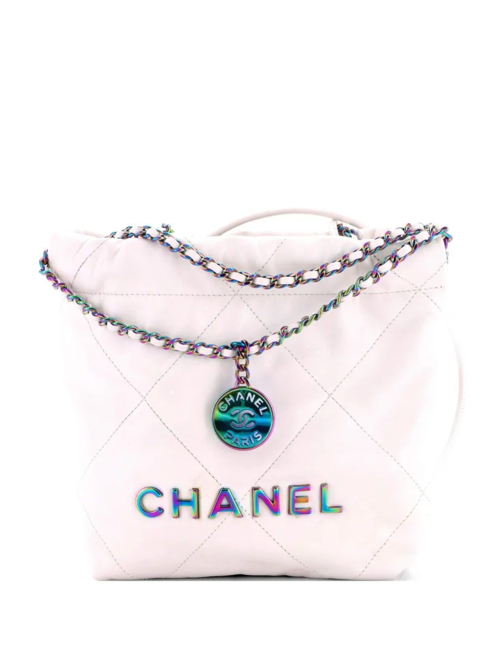 CHANEL Pre-Owned Borsa a tracolla 22 mini in pelle di vitello trapuntata - Bianco