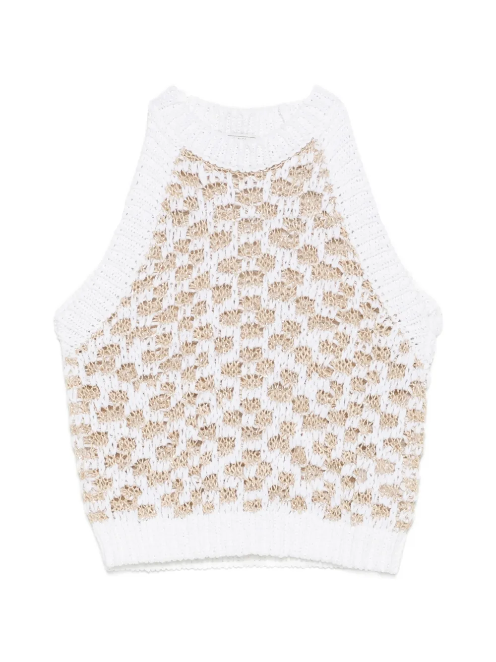 Peserico crocheted-construction halterneck top - Bianco