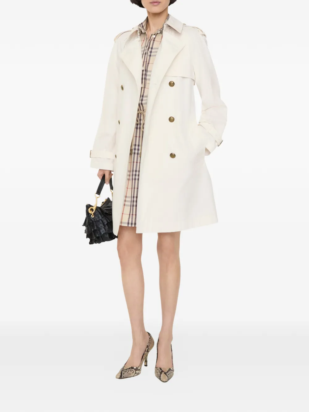 Burberry Halflange lichtgewicht katoenen Belgravia trenchcoat Beige