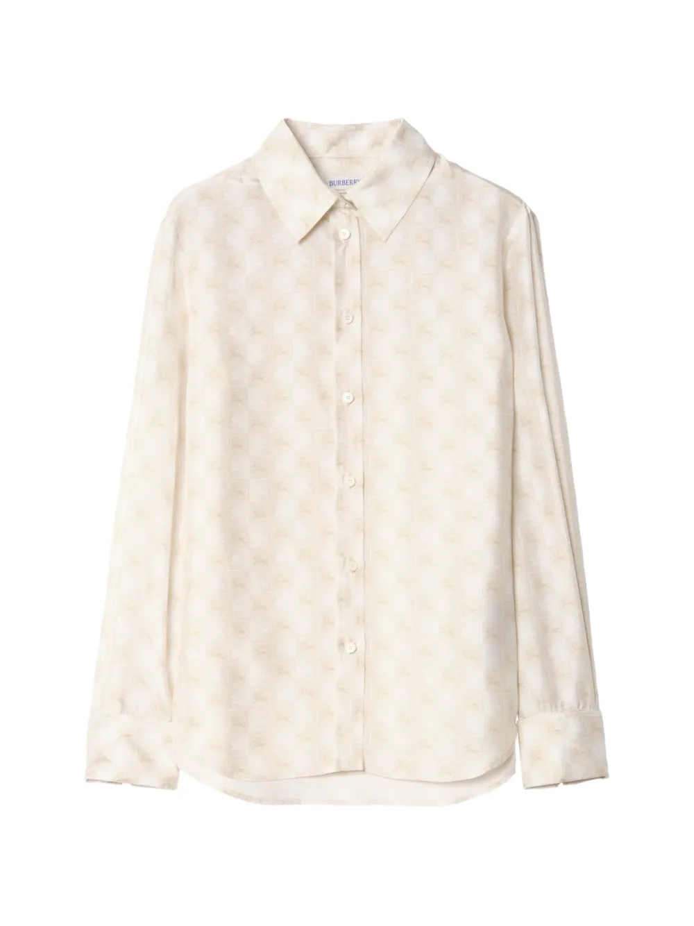 Burberry Camicia EKD Checkerboard in seta con vestibilità regolare - Toni neutri