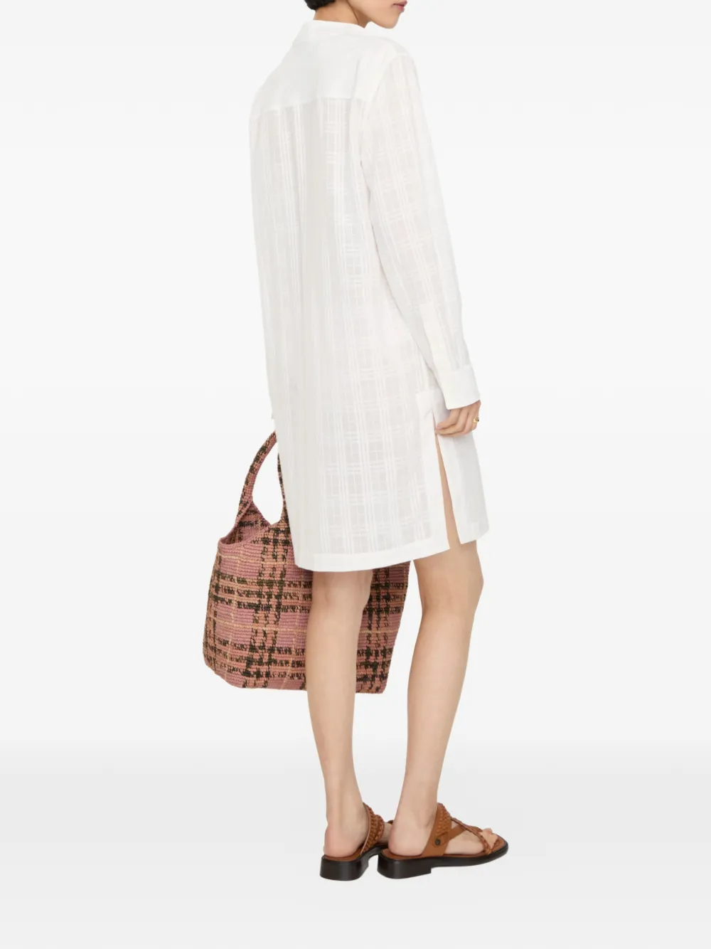 Burberry Geruite katoenen voile jurk Beige
