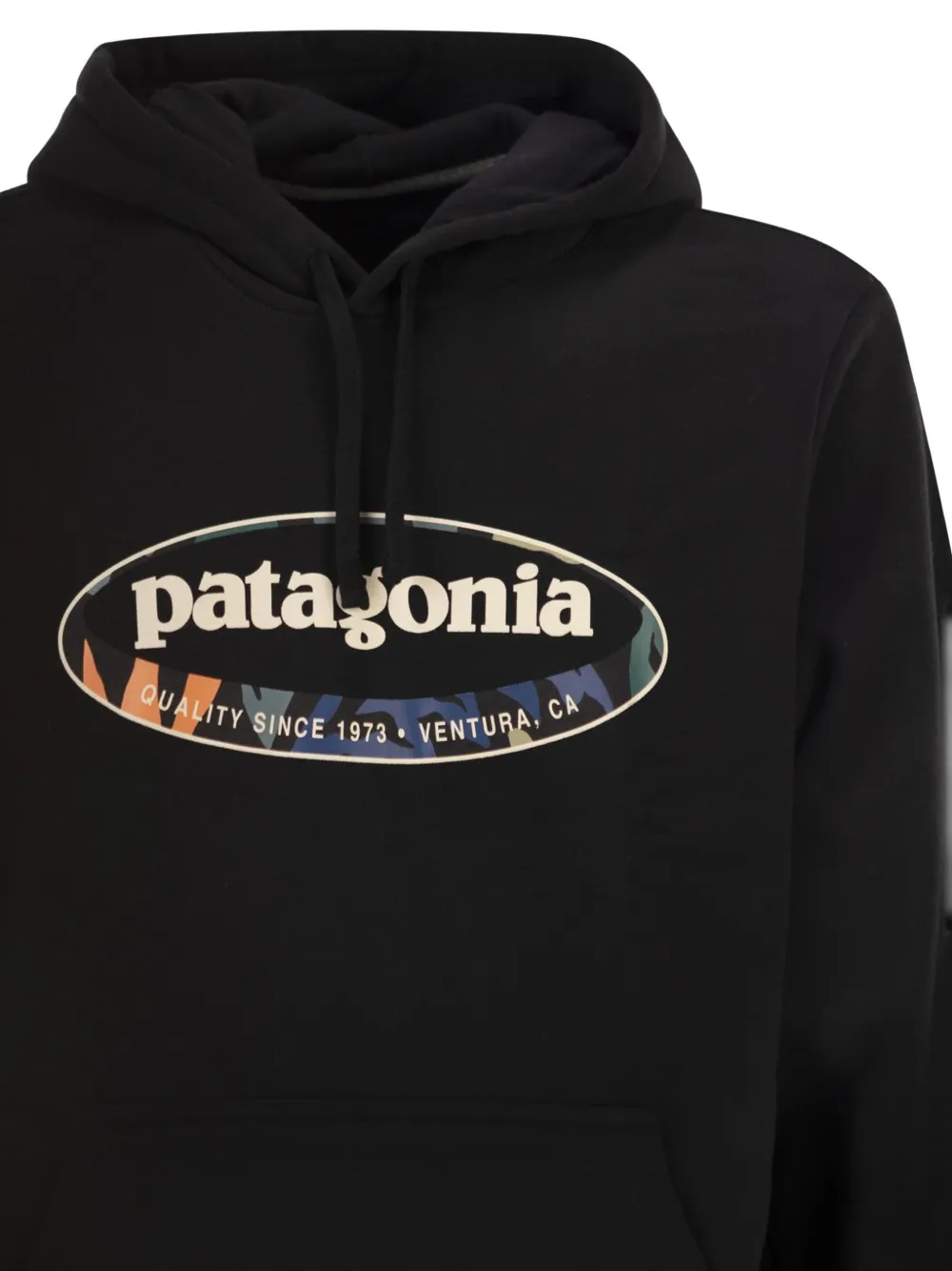 Patagonia Hoodie met logoprint Zwart