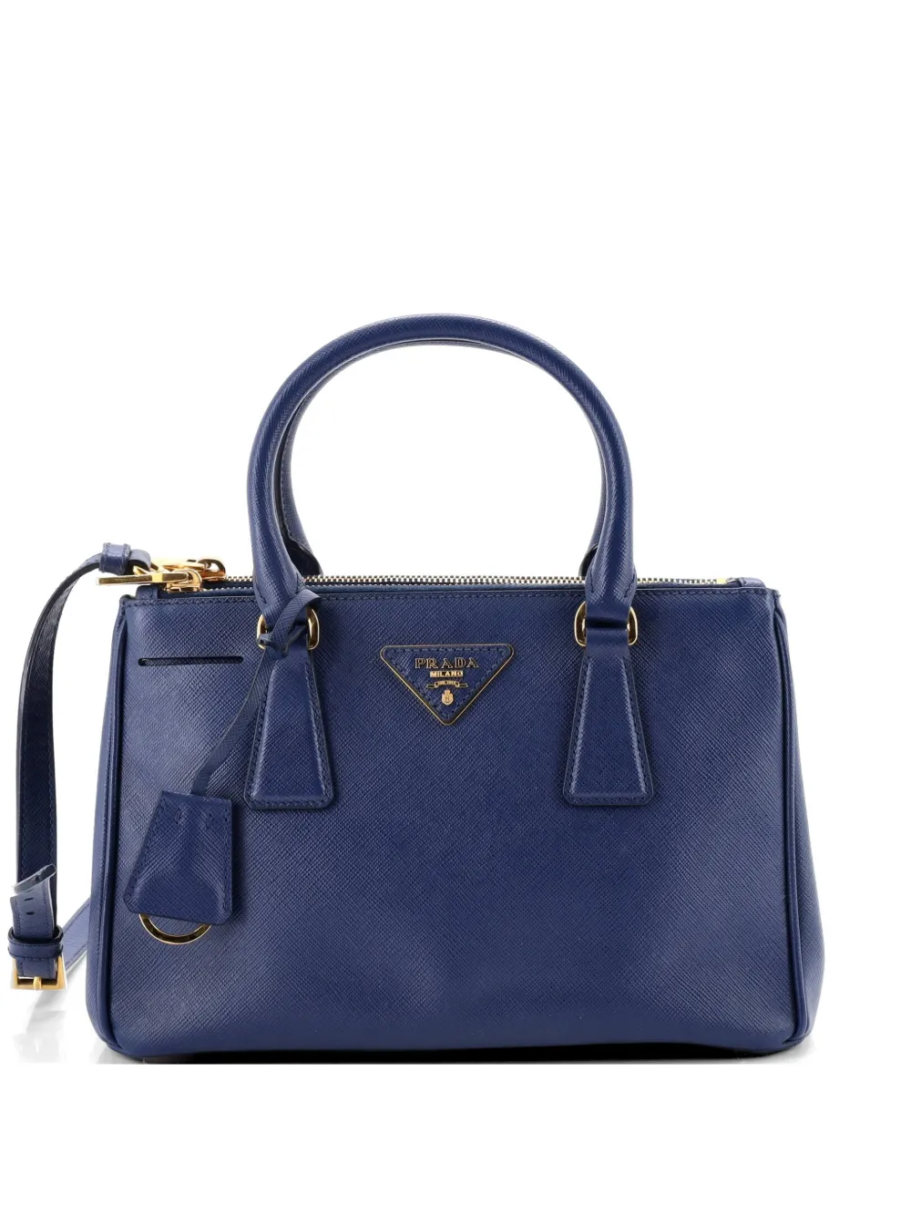 Prada Pre-Owned Double Zip Lux Saffiano Leather Small tote bag - Blu