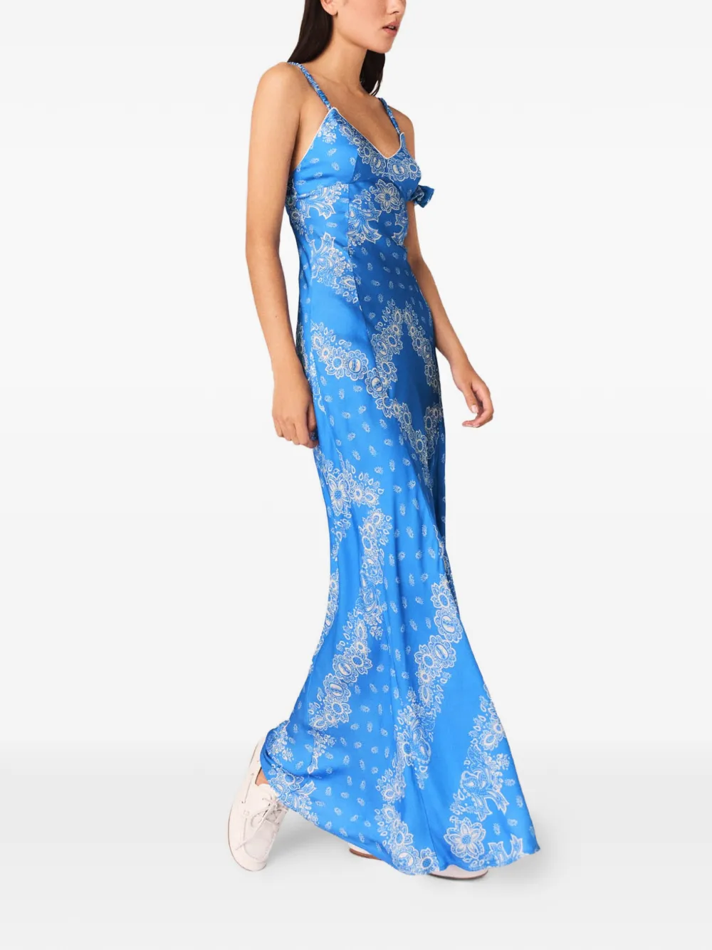 Maje Maxi-jurk met print Blauw