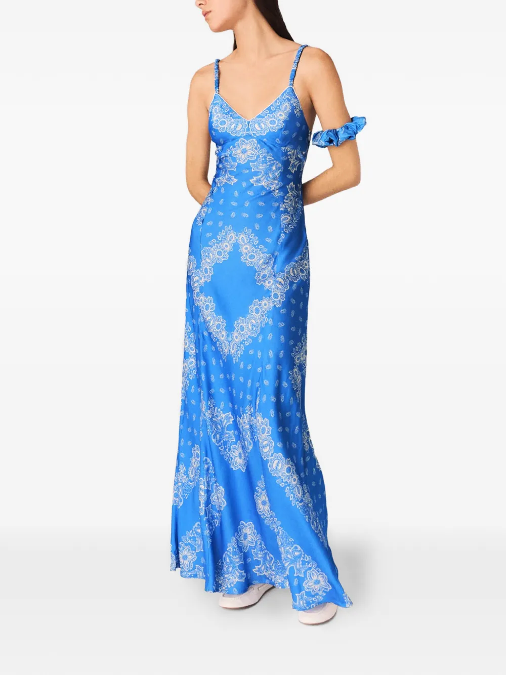 Maje Maxi-jurk met print Blauw