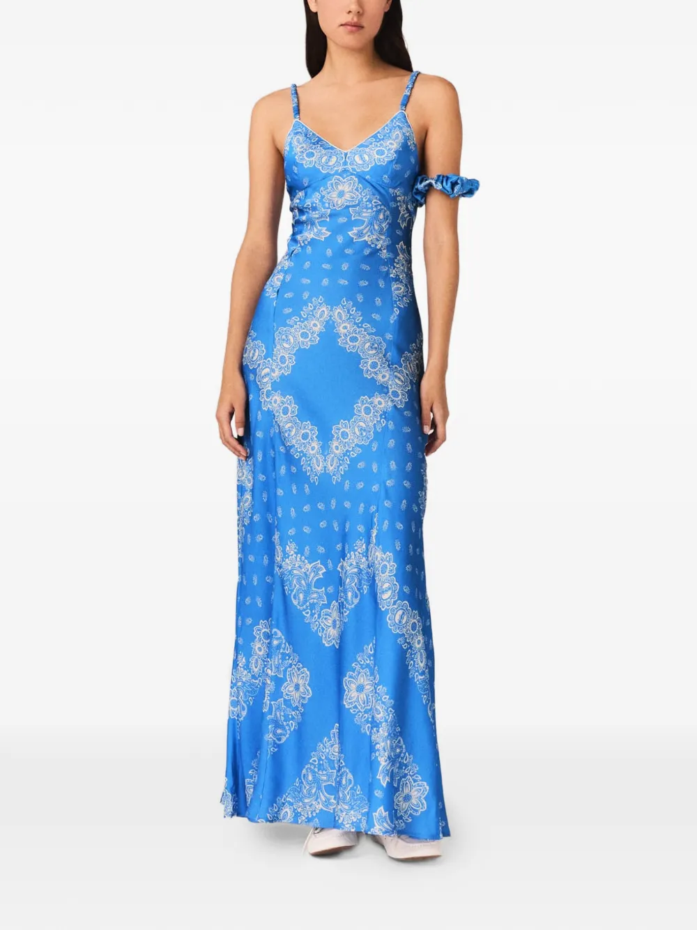 Maje Maxi-jurk met print Blauw