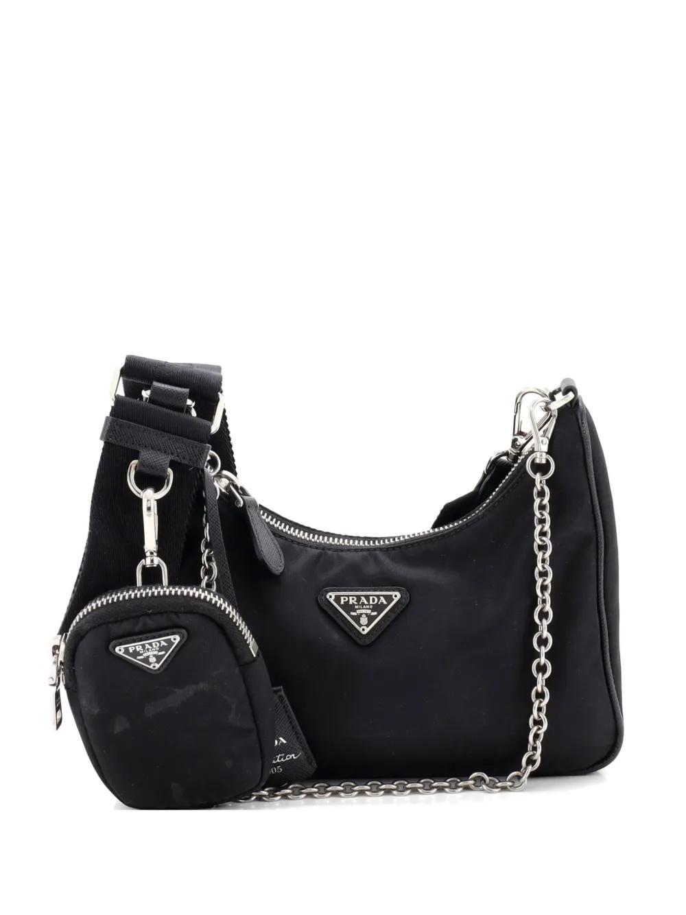 Prada Pre-Owned Re-Edition 2005 Shoulder Bag Tessuto Small crossbody bag - Nero