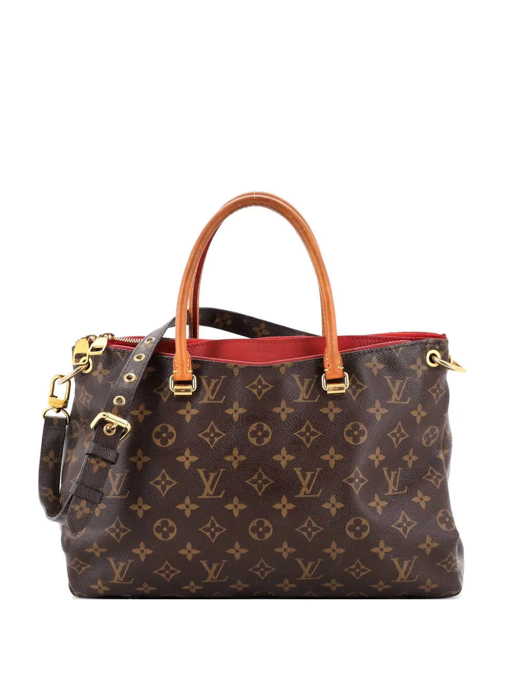 Louis Vuitton Pre-Owned Pallas Tote Monogram Canvas with Leather shoulder bag - Marrone