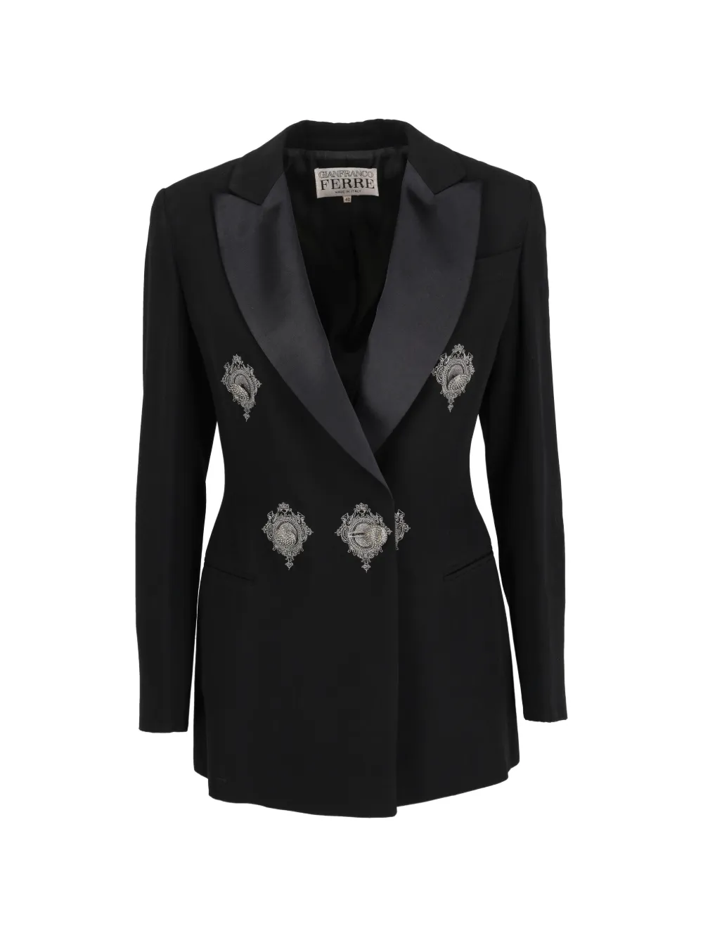Gianfranco Ferré Pre-Owned decorative double-breasted jacket - Nero