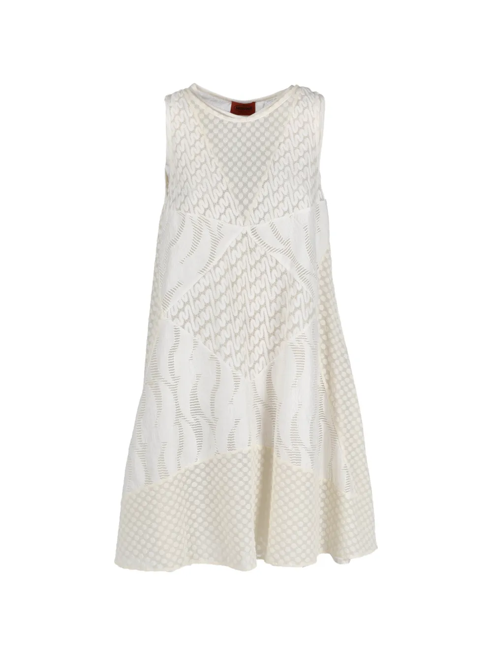 M Missoni Vintage patterned-jacquard mini dress - Toni neutri
