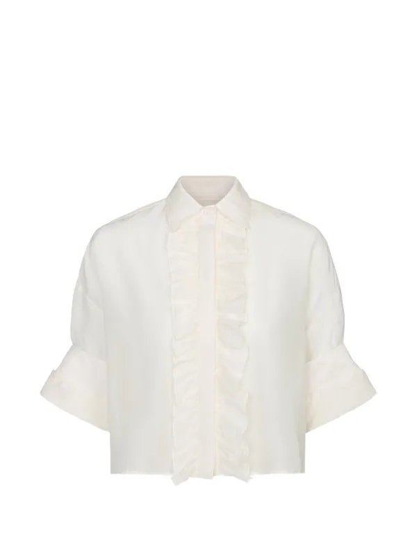Twp Ruffled Shirt in Neutrals