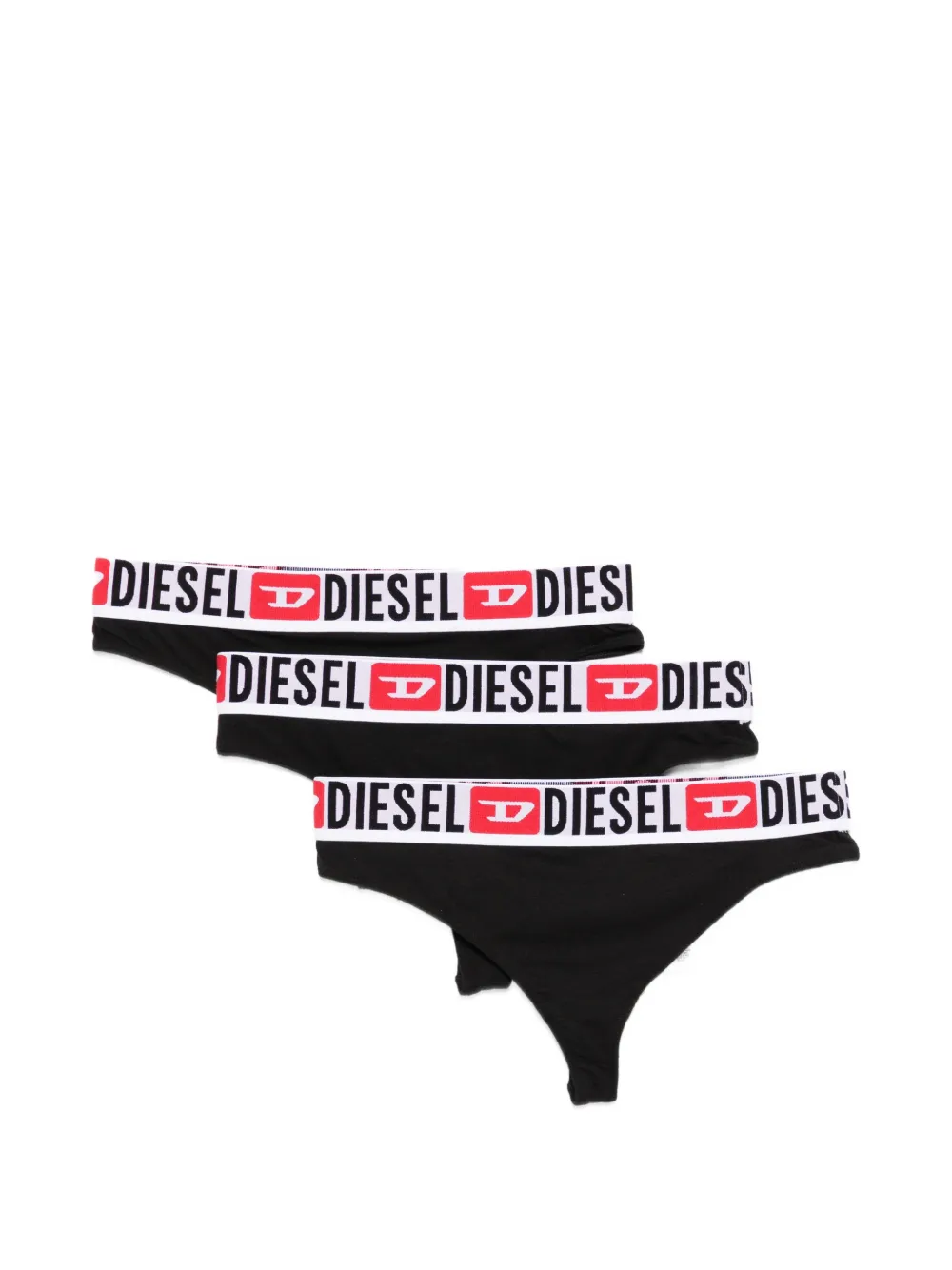 Diesel Ufst-Stars logo-print briefs (set of three) - Nero