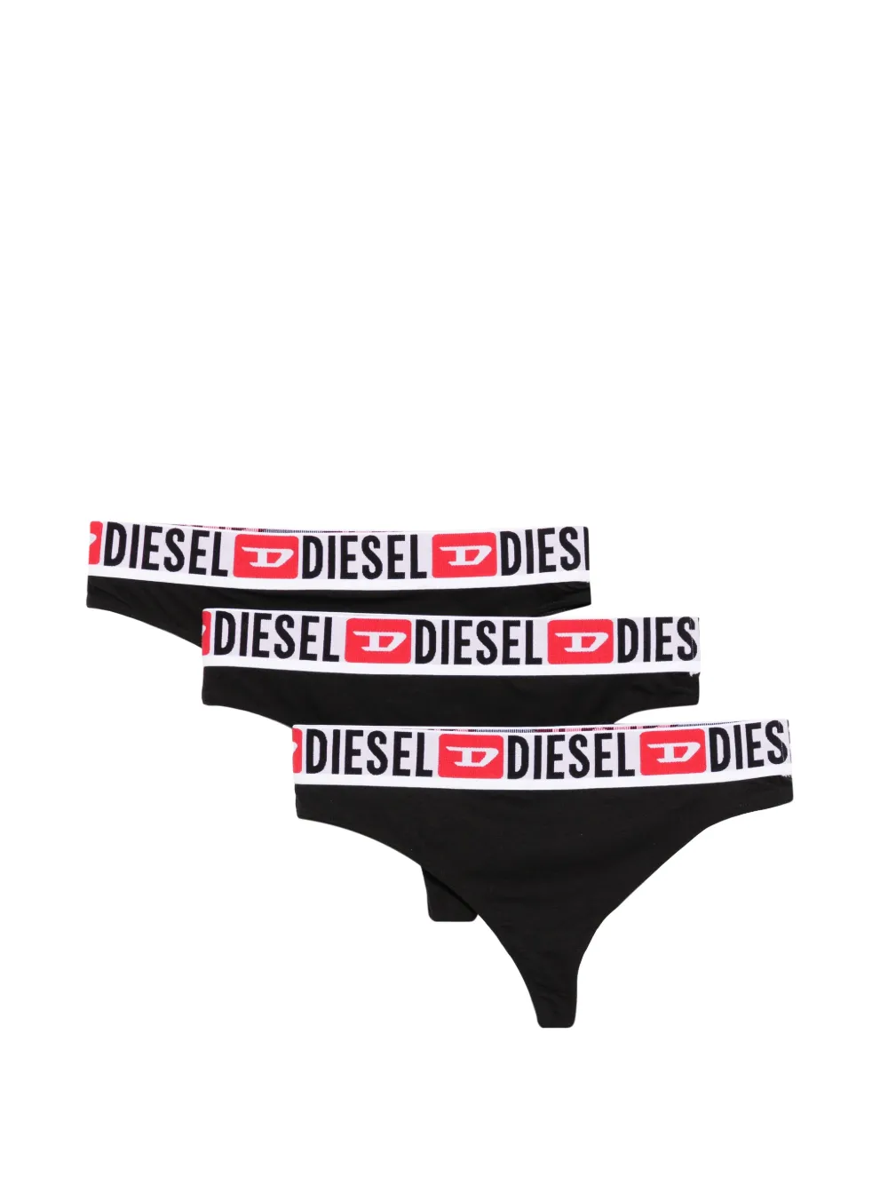 Diesel Ufst-Stars logo-print briefs (set of three) - Nero
