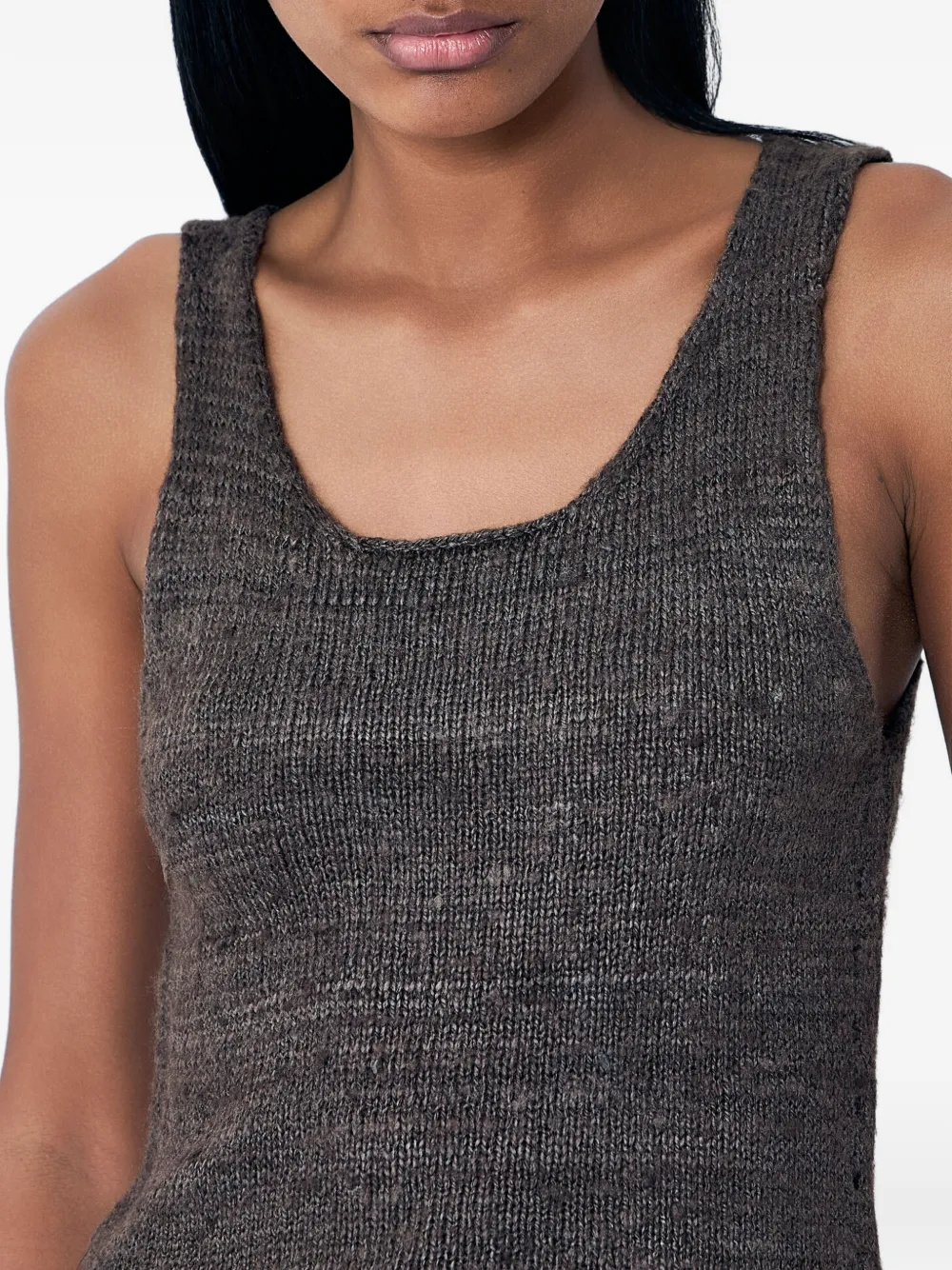 OUR LEGACY Ribgebreide tanktop Bruin
