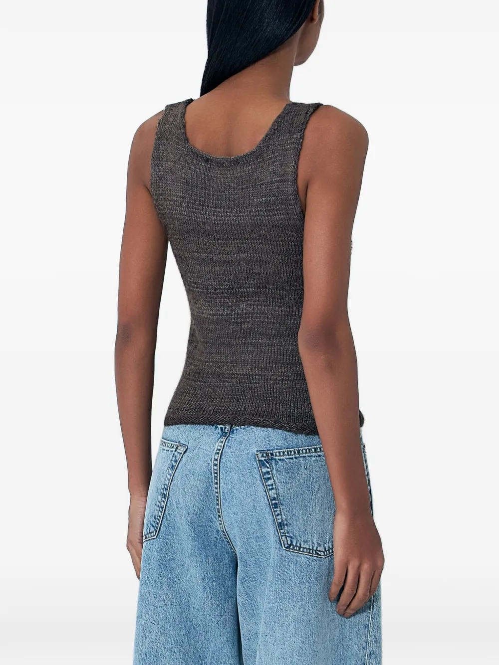 OUR LEGACY Ribgebreide tanktop Bruin