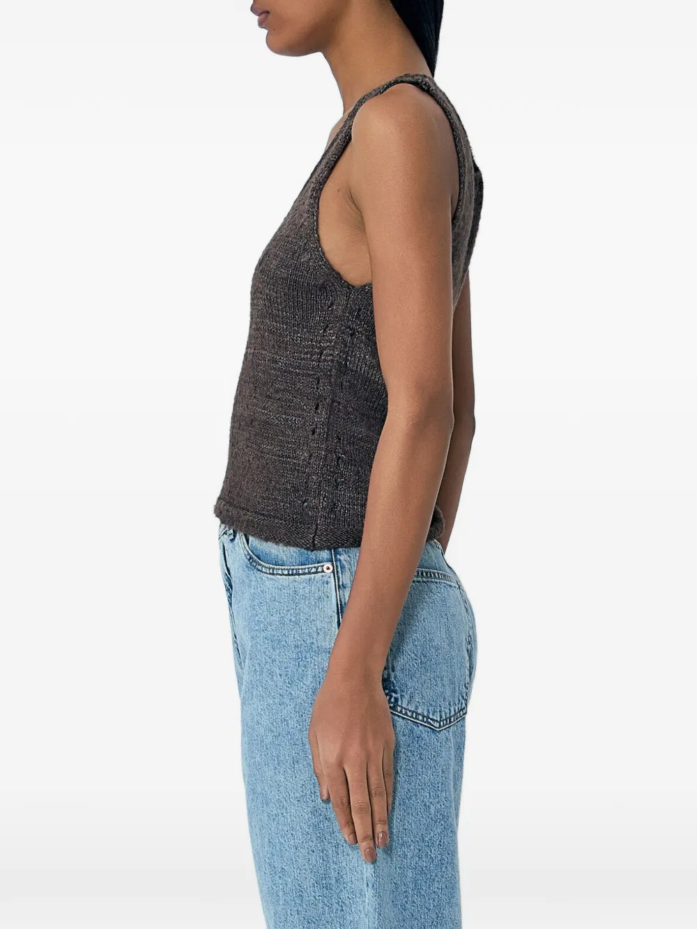 OUR LEGACY Ribgebreide tanktop Bruin