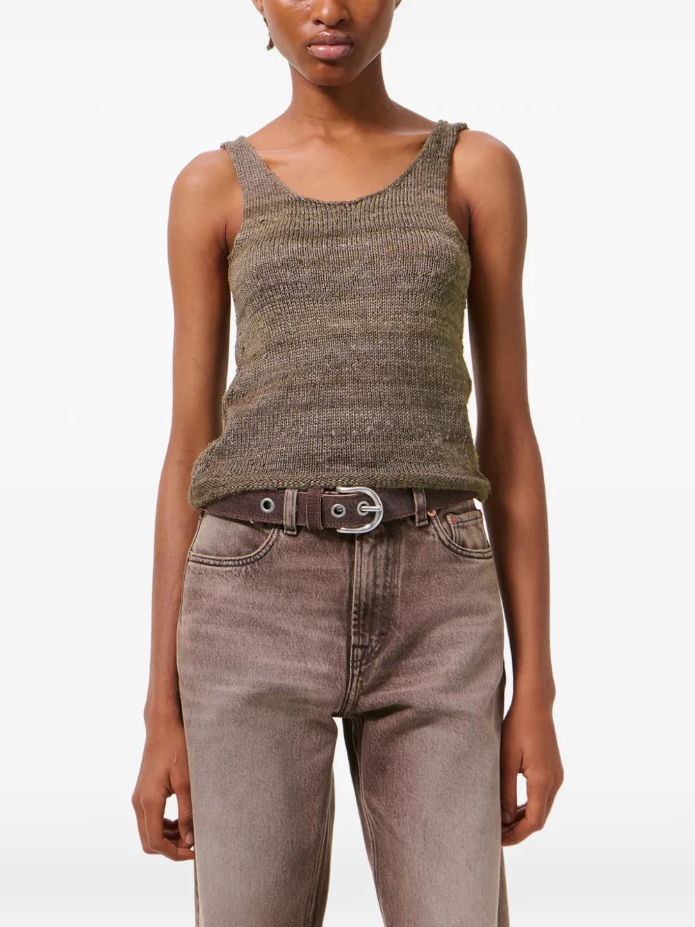 OUR LEGACY Ribgebreide tanktop Bruin
