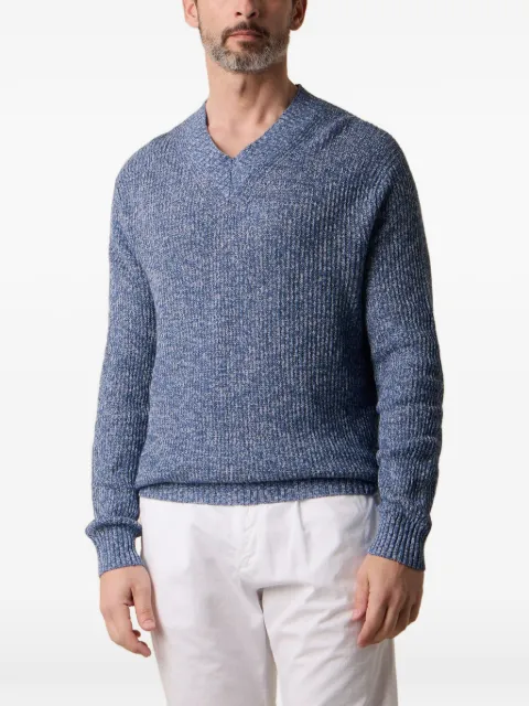 Brooks Brothers V-neck mouliné-knit sweater