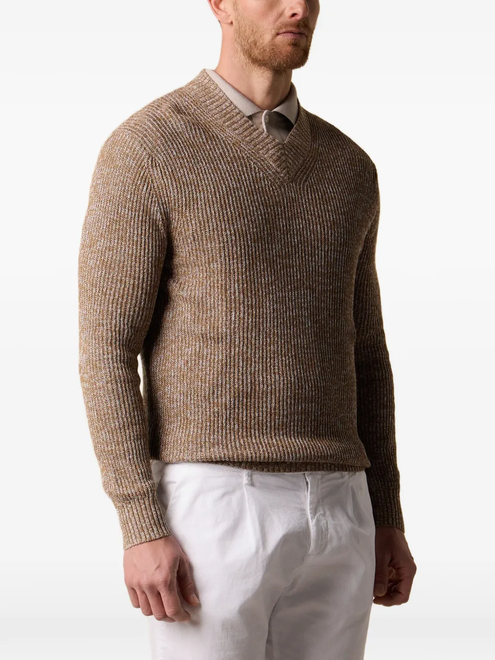 Brooks Brothers Pullover mit V-Ausschnitt - Nude